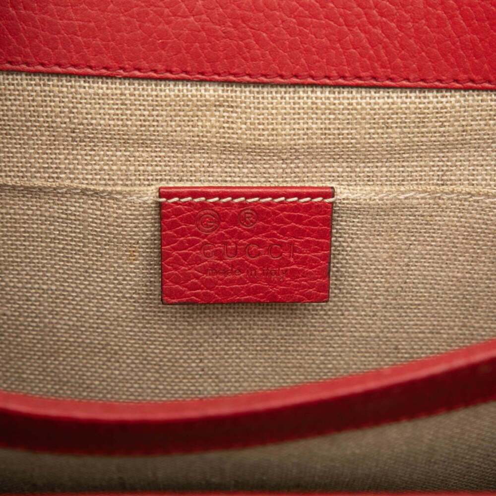 GUCCI Authentic Red Leather Shoulder Bag - Picture 5 of 6